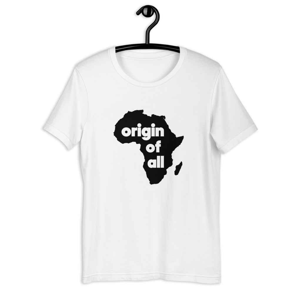 "Origin of All" Black Print Unisex T-Shirt